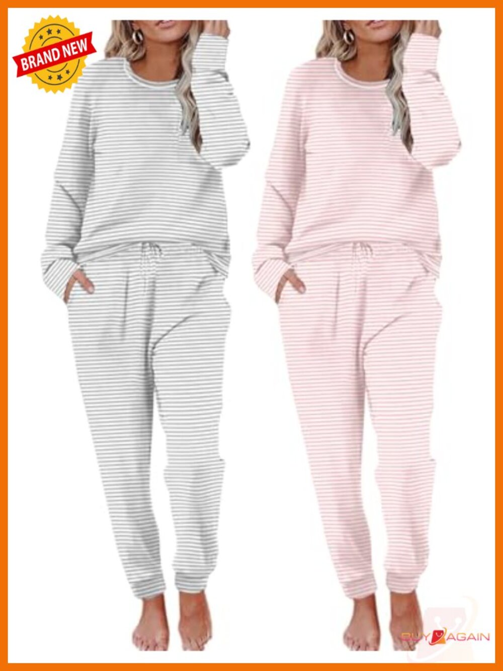 Women's Matching Lounge Set Long Sleeve PJ Comfy Loungewear